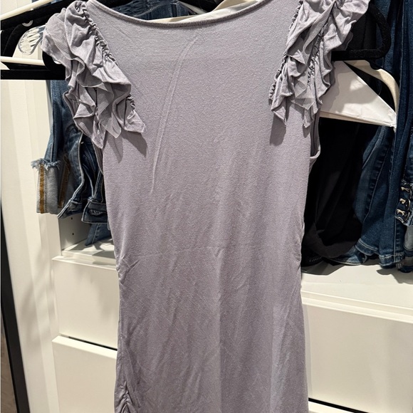 Express V-Neck Top in Gray - Picture 3 of 3